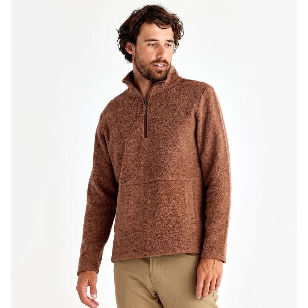 Free Fly Men's Bamboo Sherpa Fleece 1/4 Zip Pullover Cozy Outdoorsy Size Large